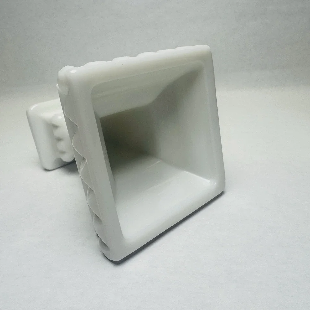 Milk Glass Candlestick Holder Square Pedestal Farmhouse Core French‎ White 4.5
